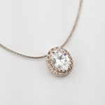 Silber Halskette mit großem Klarstein in klassischer Eleganz