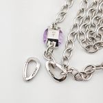 JOOP! Silber Halskette mit lila Solitärsteinen