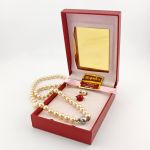 Perlenkette mit Majorica-Perlen und Zierschließe, um 1960