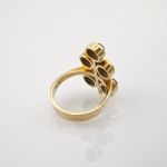 Elegantes Granat-Schmuckset aus Gold, bestehend aus Ring und Ohrclips, um 1970