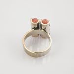Modernistisches Schmuckset aus Silber mit Rosenquarz