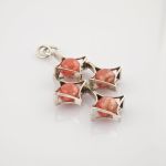 Modernistisches Schmuckset aus Silber mit Rosenquarz