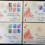 DDR 1953, MiNr. 362-379 FDC - Fünfjahresplan (I) auf 4 Ersttagsbriefen