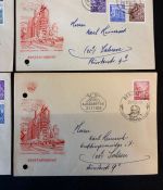 DDR 1953, MiNr. 362-379 FDC - Fünfjahresplan (I) auf 4 Ersttagsbriefen