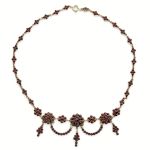 Prunkvoll, historisches Granatcollier mit böhmischen Granaten, um 1900
