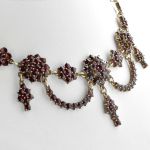 Prunkvoll, historisches Granatcollier mit böhmischen Granaten, um 1900