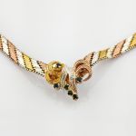 Vergoldetes Silberarmband, Kette und Ohrringe