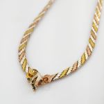 Vergoldetes Silberarmband, Kette und Ohrringe