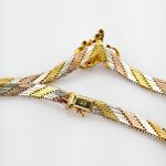 Vergoldetes Silberarmband, Kette und Ohrringe