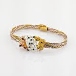 Vergoldetes Silberarmband, Kette und Ohrringe