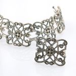 Wunderschönes Silberarmband & Brosche
