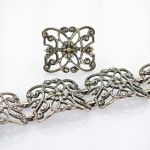 Wunderschönes Silberarmband & Brosche
