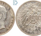 BADEN, 5 Mark 1913 G, Großherzog Friedrich, J.33, Silber