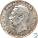 BADEN, 5 Mark 1913 G, Großherzog Friedrich, J.33, Silber