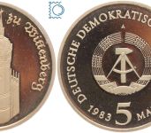 DDR 5 Mark 1983 - Schlosskirche zu Wittenberg - aus PP