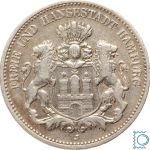 HAMBURG, 2 Mark 1898 J, Stadtwappen, J. 63, Silber