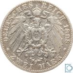 HAMBURG, 2 Mark 1898 J, Stadtwappen, J. 63, Silber