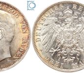 BADEN, 3 Mark 1912 G, Großherzog Friedrich II., J.39, Silber