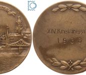 Frankfurt, Stadt - Bronzemedaille Preismedaille der XIV. Regatta 1933, mattiert