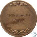 Frankfurt, Stadt - Bronzemedaille Preismedaille der XIV. Regatta 1933, mattiert