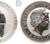 Australien 2008 - 2 Dollar Kookaburra - 2 Oz / Unze Silber - BU in Kapsel