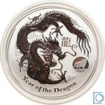 Australien Lunar II 2012 Dragon, Privy Mark Löwe, BU - 1 Oz in Kapsel