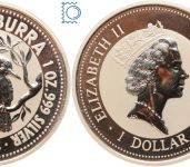 Australien 1994 - 1 Dollar Kookaburra - 1 Unze Silber - BU in original Kapsel
