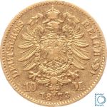 Kaiserreich, 10 Mark Hamburg 1873 B, Stadtwappen, J.206