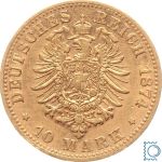 Kaiserreich, 10 Mark Hamburg 1874 B, Stadtwappen, J.206