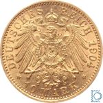 Kaiserreich, 10 Mark Lübeck 1904 A, Stadtwappen, J.227