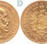 Kaiserreich, 10 Mark Mecklenburg 1878 A, Friedrich Franz II. (1842-1883), J.231