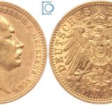 Kaiserreich, 10 Mark Mecklenburg 1890 A, Friedrich Franz III. (1883-1897), J.232