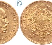 Kaiserreich, 20 Mark Mecklenburg 1872 A, Friedrich Franz II. (1842-1883), J.230