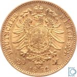 Kaiserreich, 20 Mark Mecklenburg 1872 A, Friedrich Franz II. (1842-1883), J.230