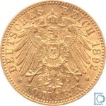 Kaiserreich, 10 Mark Preussen 1892 A, Kaiser Wilhelm II. (1888-1918), J.251
