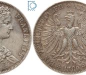 Freie Stadt Frankfurt - Vereinsthaler - Taler 1860 - Frauenkopf - Silber