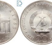 DDR 20 Mark 1990 SILBER - Brandenburger Tor - stempelglanz