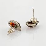 Marienkäfer-Ohrstecker aus Silber mit Bernstein