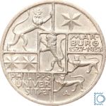 Weimar 3 Mark 1927 A, 400 Jahre Universität Marburg, J.330, Silber