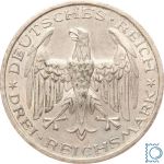 Weimar 3 Mark 1927 A, 400 Jahre Universität Marburg, J.330, Silber