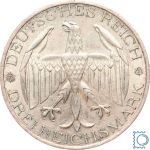 Weimar 3 Mark 1929 A, Vereinigung Waldecks mit Preußen, J.337