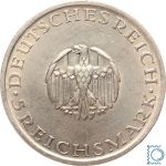 Weimar 5 Mark 1929 A, Gotthold Ephraim Lessing, J.336, Silber