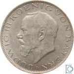 BAYERN, 2 Mark 1914 D, König Ludwig III., Silber, Jäger 52