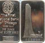 First National Bank of Chicago Vintage .999 Silver 1oz Barren | Member FDIC