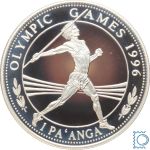 Tonga 1 Pa'anga 1996 Olympiade 1996 Speerwerfen Silber PP - SMAL LETTERING!