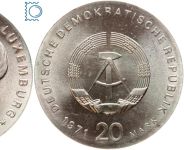 DDR 20 Mark 1971 - Karl Liebknecht + Rosa Luxemburg - stempelglanz J. 1533