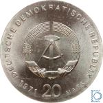DDR 20 Mark 1971 - Karl Liebknecht + Rosa Luxemburg - stempelglanz J. 1533