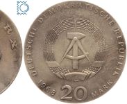 DDR 20 Mark 1968 - 150. Geb. Karl Marx - stempelglanz - J.1521