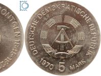 DDR 5 Mark 1970 - Wilhelm Conrad Röntgen - stempelglanz - J.1530