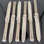 Bolin Moskau 6 Messer Vollsilber 84 Zolotnik 875 Konstantin Linke Zarenzeit